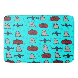 Tapis De Bain Halloween amusant Imprimer en bleu