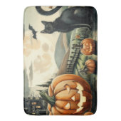 Tapis De Bain Halloween/Automne/Automne/citrouille/chat (devant Vertical)