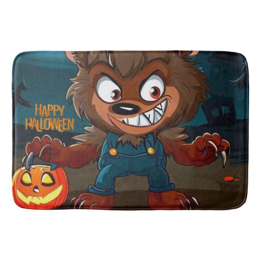 Tapis De Bain Halloween/automne/loup-garou/dessin animé (Devant)