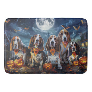 Tapis De Bain Halloween Basset Hound Éffrayant
