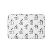Tapis De Bain Halloween, Blancs Fantômes, Tricoter Ou Traiter, B (Devant)