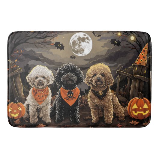 Tapis De Bain Halloween caniche Éffrayant (Devant)