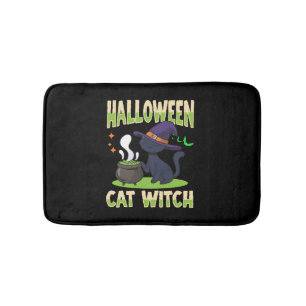 Tapis De Bain Halloween Cat Witch