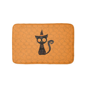 Tapis De Bain Halloween/chat/citrouille/automne