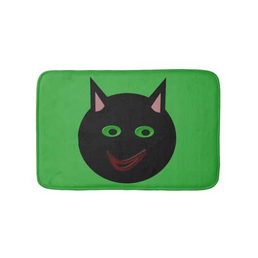 Tapis De Bain Halloween Chat noir Mat (Devant)