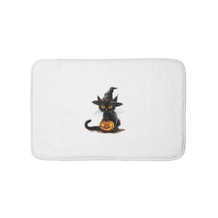 Tapis De Bain Halloween Citrouille de chat