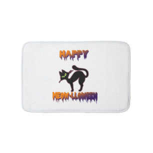Tapis De Bain Halloween Citrouille de Chat Noir