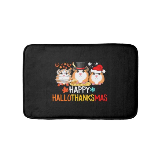 Tapis De Bain Halloween Cochon de Guinée Thankesgiving Noël (Devant)