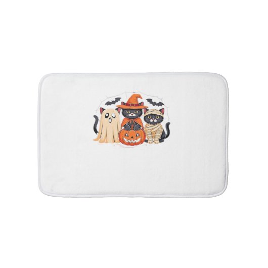Tapis De Bain Halloween Cute Ghost Citrouille Chat Classic T-Shi (Devant)