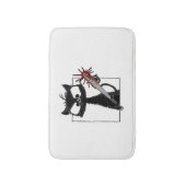 Tapis De Bain Halloween de baseball de chat noir (Devant (Vertical))