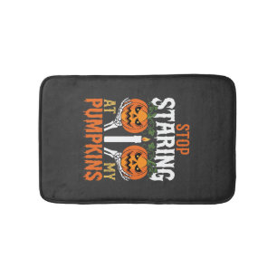 Tapis De Bain Halloween drôle arrêtez de fixer mes citrouilles