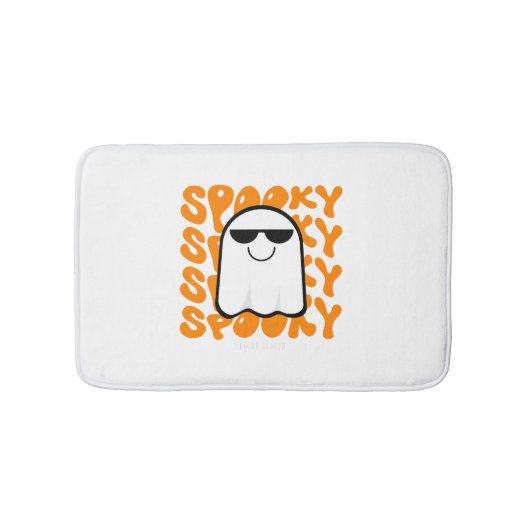 Tapis De Bain Halloween Éffrayant orange noir (Devant)