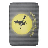 Tapis De Bain Halloween Éffrayant sorcière Broomstick Lune (devant Vertical)