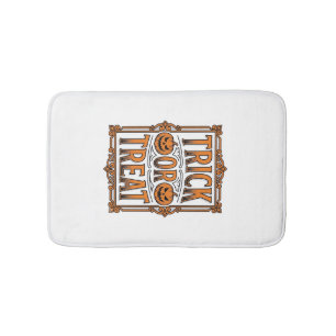 Tapis De Bain Halloween Farce Friandise Citrouilles Crânes Gravu