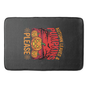 Tapis De Bain Halloween Feuilles d'Automne et Citrouilles S'il V