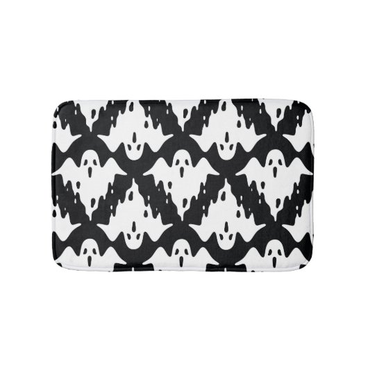 Tapis De Bain Halloween Ghost Éffrayant Motif sans couture (Devant)