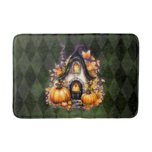 Tapis De Bain Halloween Gothique Automne Fée Cottage Vert Jacqua