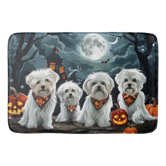 Tapis De Bain Halloween maltais Éffrayant (Devant)
