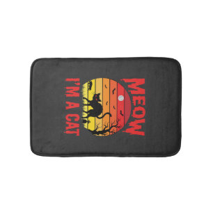Tapis De Bain Halloween Miaou Je suis un chat Rétro Coucher de s