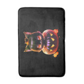 Tapis De Bain Halloween Party Chat noir Citrouille Horreur (Devant (Vertical))
