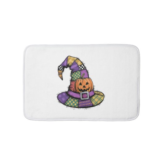 Tapis De Bain Halloween Patchwork Witch Casquette Éffrayant (Devant)
