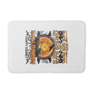 Tapis De Bain Halloween Pêche Heureuse Chats Noirs Citrouilles C