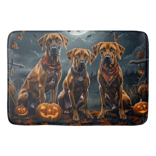 Tapis De Bain Halloween Rhodesian Ridgeback Éffrayant (Devant)
