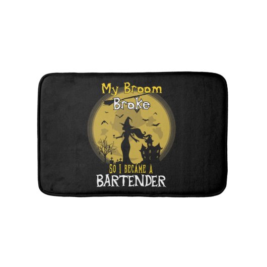 Tapis De Bain Halloween sorcière barman (Devant)