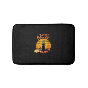 Tapis De Bain Halloween sorcière chatte Citrouille squelette cha