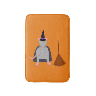 Tapis De Bain Halloween sorcière rat et chambre