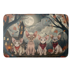 Tapis De Bain Halloween sphynx chats Éffrayant