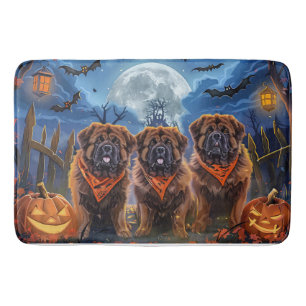 Tapis De Bain Halloween Tibétain Mastiff Éffrayant