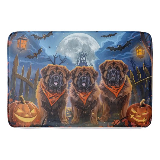 Tapis De Bain Halloween Tibétain Mastiff Éffrayant (Devant)