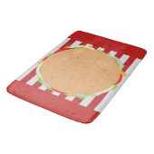 Tapis De Bain Hamburger cheeseburger mignon café rayé rec (Angle)