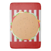 Tapis De Bain Hamburger cheeseburger mignon café rayé rec (devant Vertical)