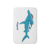 Tapis De Bain Hammerhead shark cartoon illustration  (Devant (Vertical))