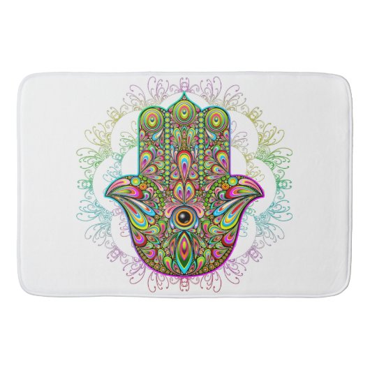 Tapis De Bain Hamsa Fatma Main Psychedelic Art (Devant)