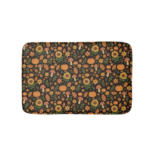 Tapis De Bain Hand Drawn Rustic Fall Pattern Bath Mat (Devant)