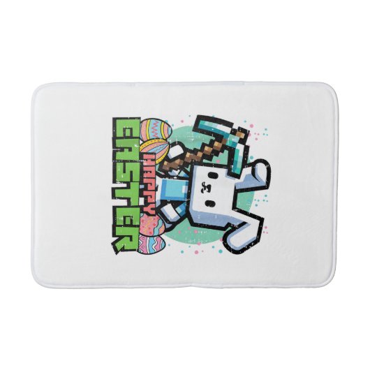 Tapis De Bain Happy Easter Bunny Pixel Game Gaming Gamer Boys Ki (Devant)