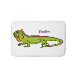 Tapis De Bain Happy green iguana cartoon