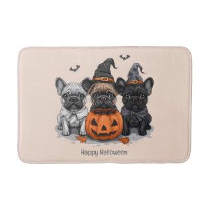 Tapis De Bain Happy Halloween Bulldogs français
