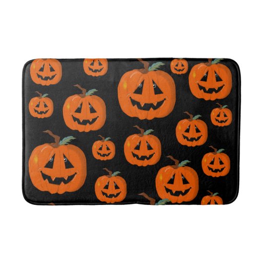 Tapis De Bain Happy Halloween Jack-o'-lantern Illustration Art (Devant)