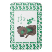 Tapis De Bain Happy Jour de la Saint Patrick Chien quatre feuill (devant Vertical)