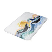 Tapis De Bain Happy Waves & Blue Whales Aquarelle (Angle)