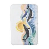 Tapis De Bain Happy Waves & Blue Whales Aquarelle (Devant (Vertical))
