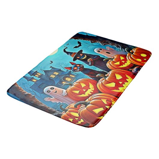 Tapis De Bain Haunted Halloween conception de nuit (Angle)