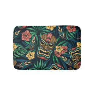Tapis De Bain Hawaï Tiki Masque Motif tropical