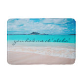 Tapis De Bain Hawaii Aloha Citation Turquoise Tropical Beach Pho (Devant)