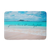 Tapis De Bain Hawaii Beach Peace Love Sandy Feet Script Citation (Devant)