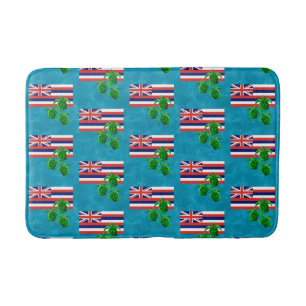 Tapis De Bain Hawaii Flag and Green Sea Turtles